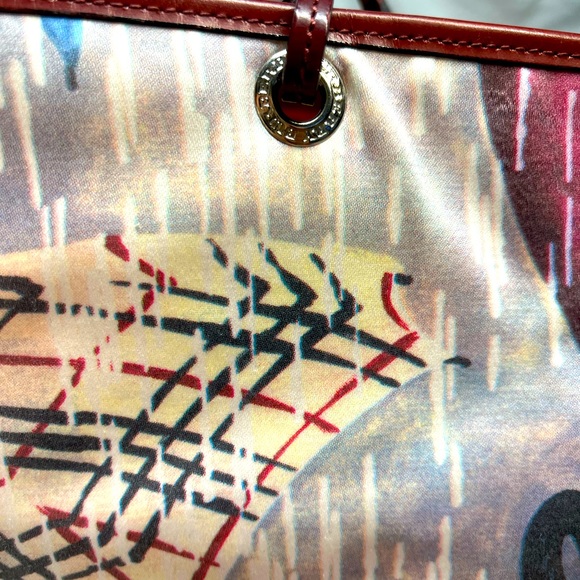 Authentic Burberry Denim Umbrella Print Tote Bag - Picture 4 of 7